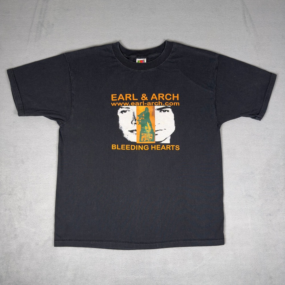 Y2K Earl & Arch Bleeding Hearts Band Tee Black Indie Rock Web‎ Era L